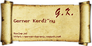 Gerner Kerény névjegykártya